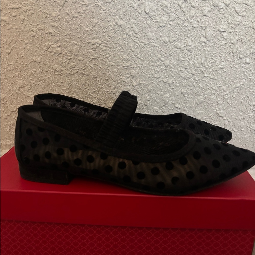 Kelly & Katie Black Polka Dot Flats